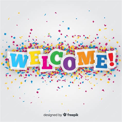 Free Vector Colorful Welcome Composition With Origami Style