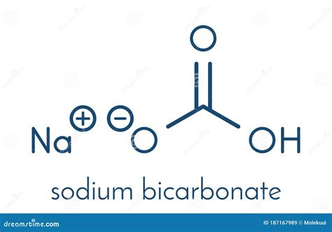 Sodium Bicarbonate Baking Soda Chemical Structure Skeletal Formula