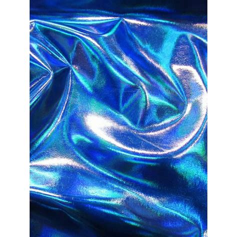 Ultra Holographic Glossy Patent Spandex Vinyl Fabric Royal Blue