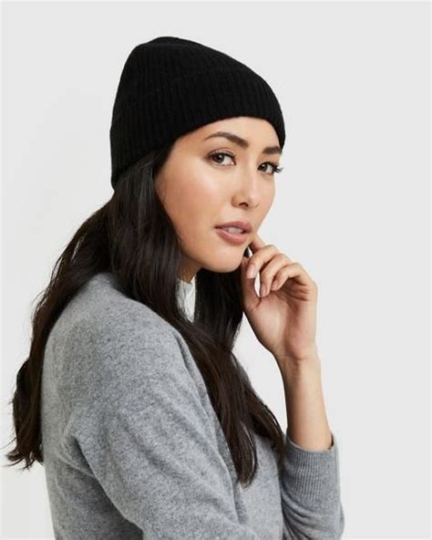 The 25 Mongolian Cashmere Ribbed Beanie Last Brand Beanie Womens