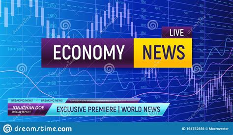 Economy News Screen Background Stock Vector Illustration Of Icons