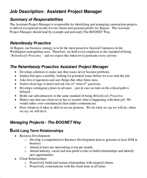 Free 9 Sample Project Manager Job Description Templates In Pdf Ms Word