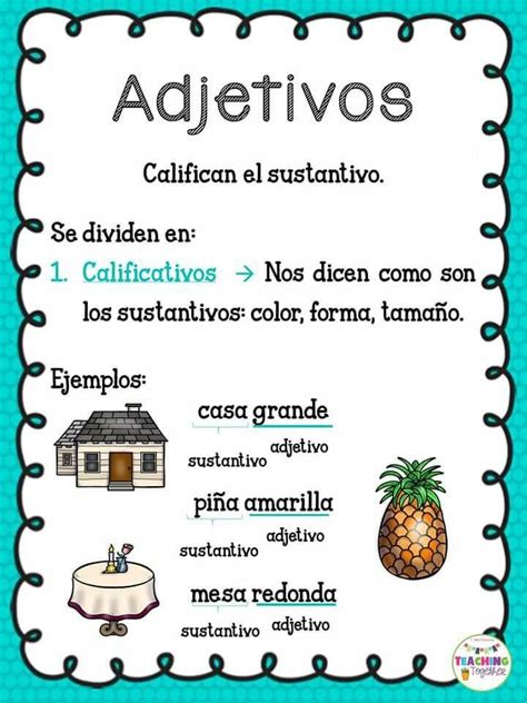 Adjetivo Ejercicios para aprender español Sustantivos y adjetivos