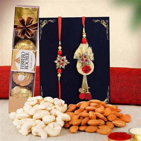 TIED RIBBONS Rakhi For Brother And Bhabhi With Chocolates Premium