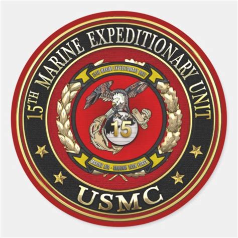 Us Marine Corps Usmc Emblem 3d Classic Round Sticker