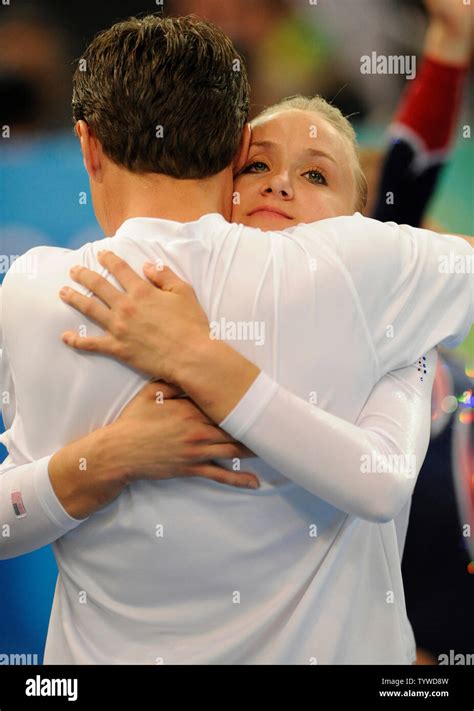American Gymnast Nastia Liukin Hugs Her Father And Coach Valeri After Winning The Silver Medal