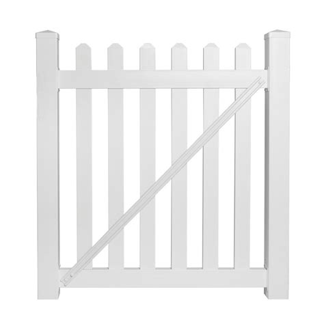 Regardless of if you are planning a fence or gate project in chain link, wood, vinyl, ornamental steel, or aluminum, for a deck or backyard, hoover fence has a gate for you. Weatherables Chelsea 5 ft. W x 5 ft. H White Vinyl Picket ...