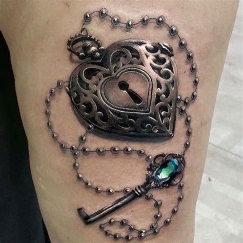 Lock And Key Tattoo By Roberto Gaspari Jewel Tattoo Key Tattoos Gem