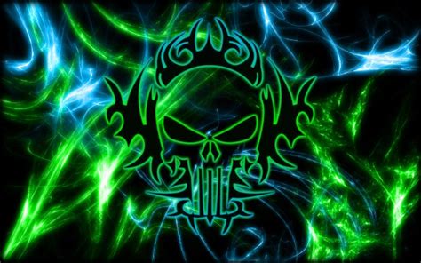 Green geometric digital wallpaper, white concrete building, 3d abstract. Green Skull Wallpaper - Green & Blue Skull - 1680x1050 ...