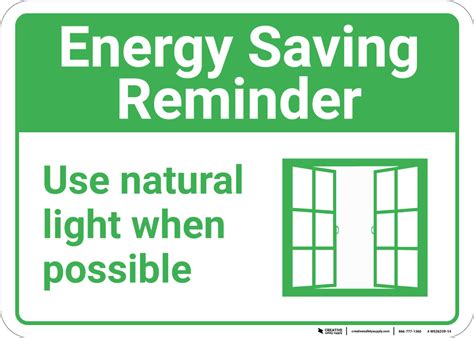 Energy Saving Reminder Use Natural Light With Icon Landscape Wall