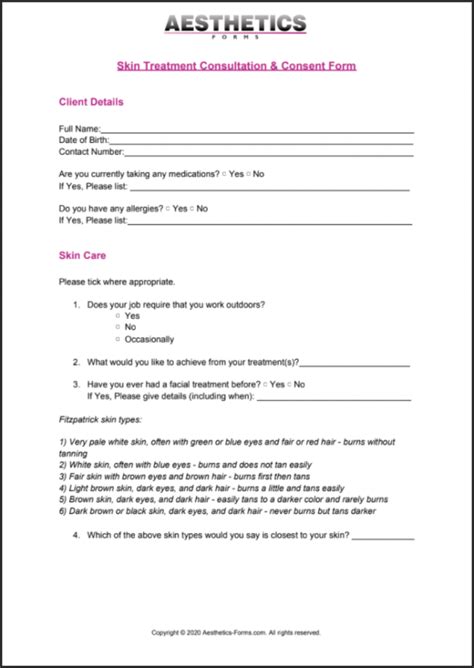 Skin Treatment Consent Pdf Free Printable Pdf Download