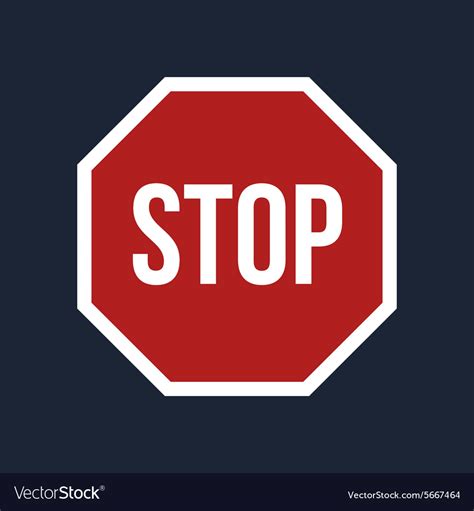 Stop Sign On Black Background Royalty Free Vector Image