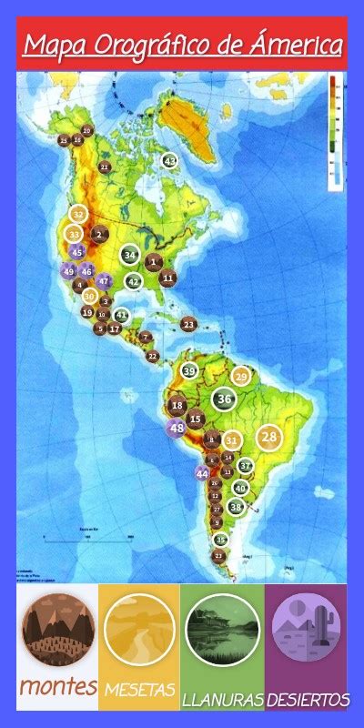 Mapa Orográfico De América Por Adrian Reyes