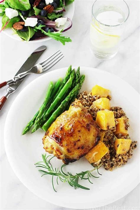 Garnish with fresh chopped parsley. Herb and Honey Glazed Chicken Thighs - Savor the Best