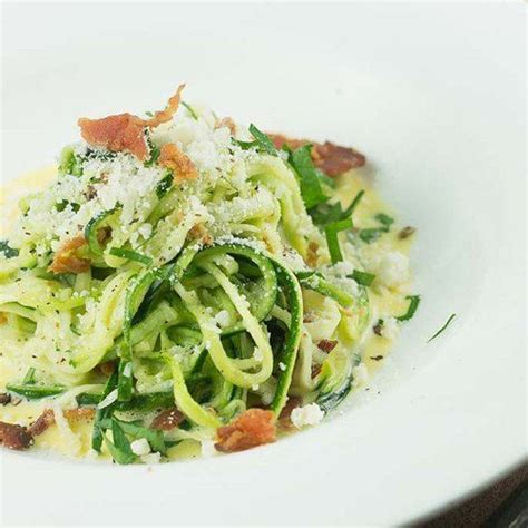 Download our free guide to snacking well for your heart! Zoodles Carbonara! Here's what you need: 4 large zucchini ...