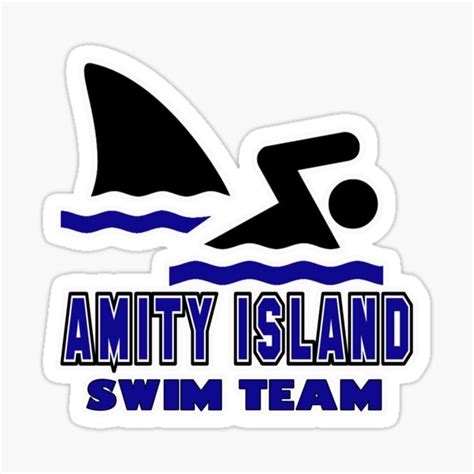 Amity Island Swim Team Sticker By Zombeemunkee Redbubble