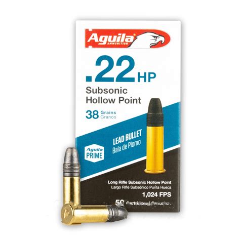 22 LR 38 Gr LHP Super Extra SubSonic Aguila 50 Rounds Ammo