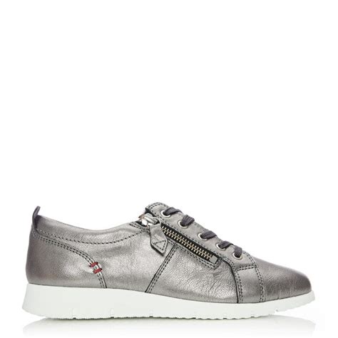 Sh Alexandra Pewter Leather Shoes From Moda In Pelle Uk