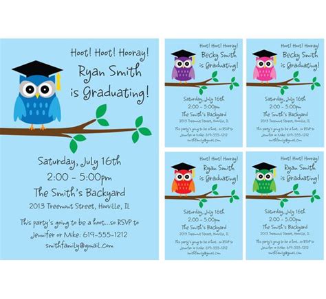 Graduation Owl Invitation Look Who Graduated With This Owl Theme