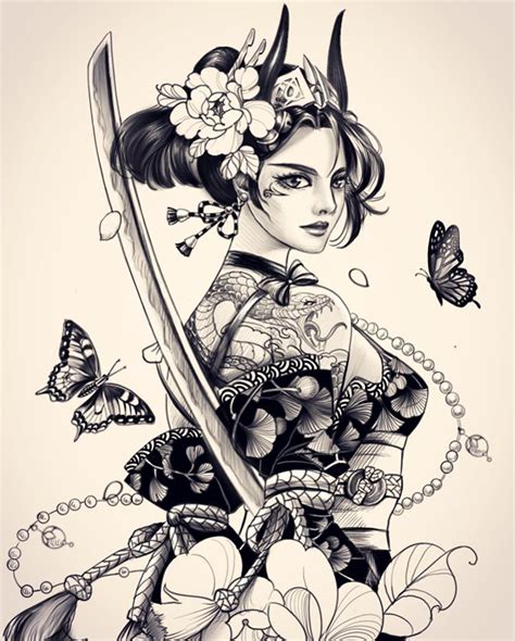 Cindy Liu trên Instagram Booked Female samurai with snake tattoo up