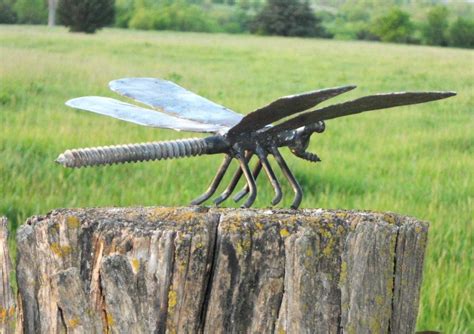 Dragonfly Metal Sculpture Yard Art Garden Art Found Objects Etsy