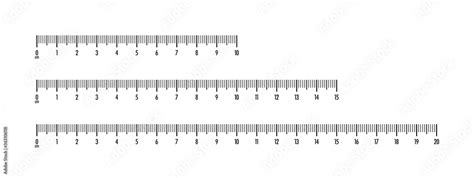 Centimeter Measuring Scales Set Black Indicators And Numbers For Cm