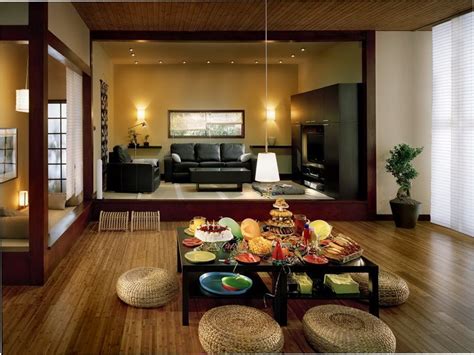 Retro Living Room With Right Furniture And Wooden Floor Japanese