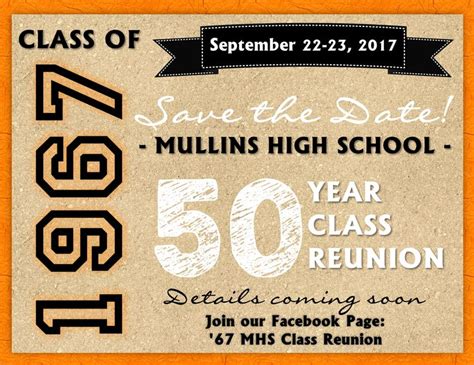 Save The Date 50 Year Class Reunion Invitation Can Be Customized For