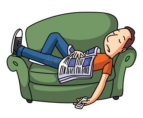 Lazy Person On Couch Cartoon