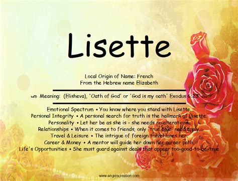 Check spelling or type a new query. Lisette | Unique Names