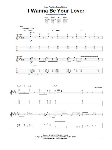 Free, curated and guaranteed quality with ukulele chord charts, transposer and auto scroller. I Wanna Be Your Lover by Prince - Guitar Tab - Guitar ...