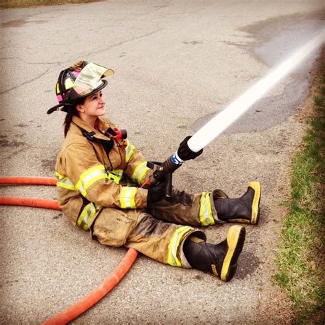 Im Sure This Is A Much Better Way For Her To Hold Onto That Powerful Hose Girl Firefighter
