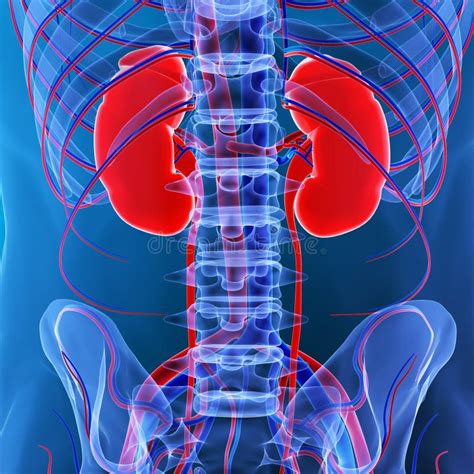 Kidneys And Urinary System 3d Render Stock Illustration Illustration