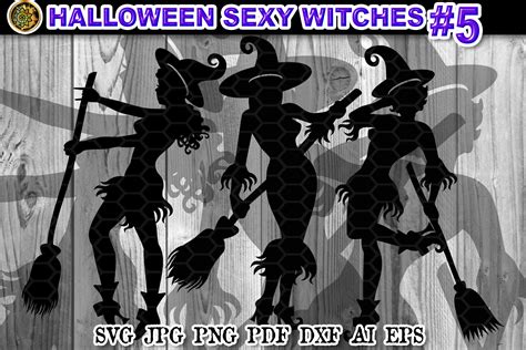 halloween sexy witches svg clipart v 5 by mandala creator thehungryjpeg