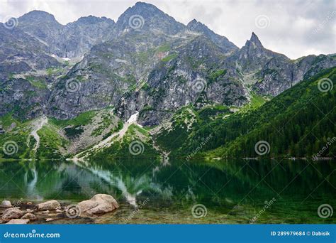 Tatra National Park Poland Morskie Oko Lake Landscape Stock Photo