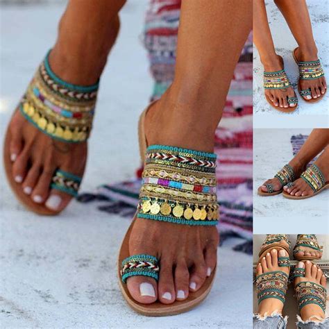 Flat Beaded Leather Sandals Greek Decorated Sandals Bohemian Sandals