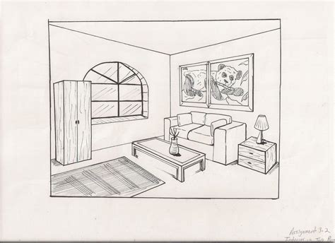 living room drawing  kj art  deviantart