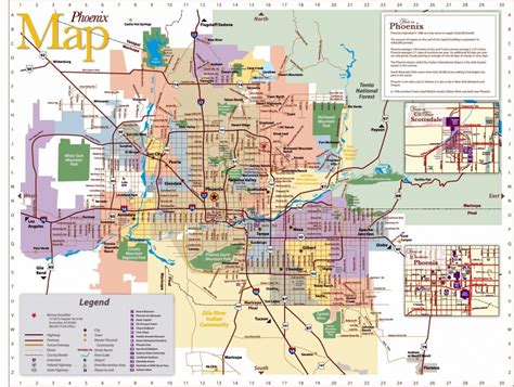 Phoenix Arizona Area Map Image Vectorielle De Stock Libre De Droits
