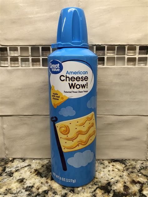 Great Value Cheese Wow Spray Squeeze American Cheese Wiz 8 Oz Can
