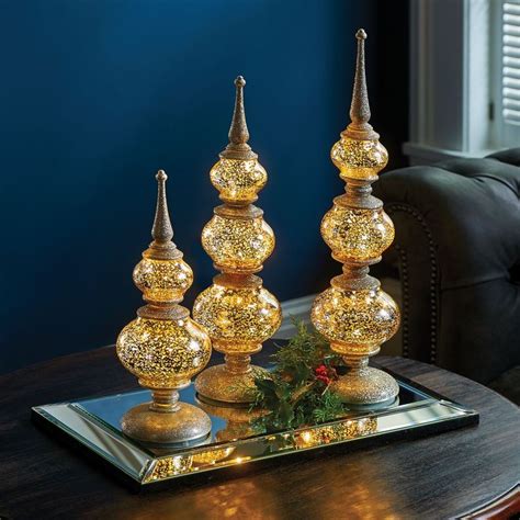 Leading up a stained glass window. Lighted Antique Finials-Set of 3 | Christmas | Pinterest ...