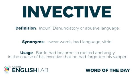 Word Of The Day Invective Online English Lab