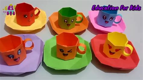 3d Origami Cup And Saucer Paper Work Origami Craft Work How To