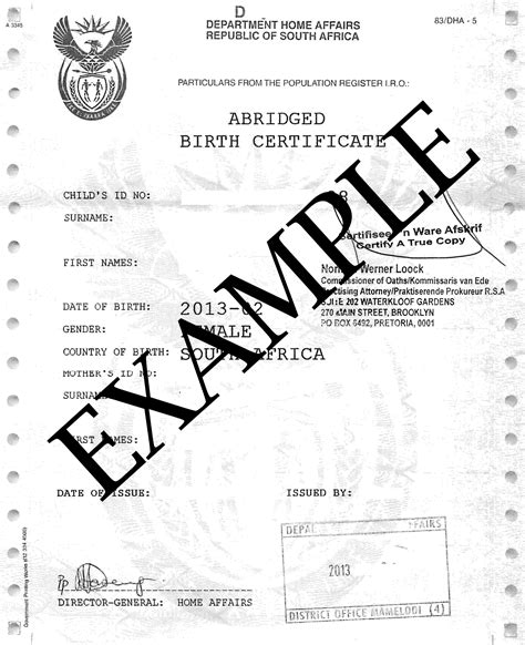 South African Birth Certificate Template Best Templates Ideas