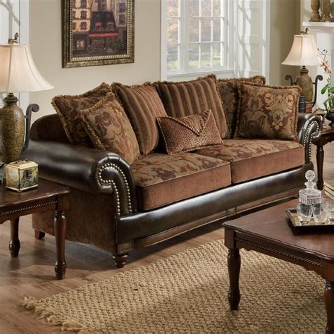 Wood table, or blinds vs. 7500 Faux Leather and Fabric Sofa with Rolled Arms and ...