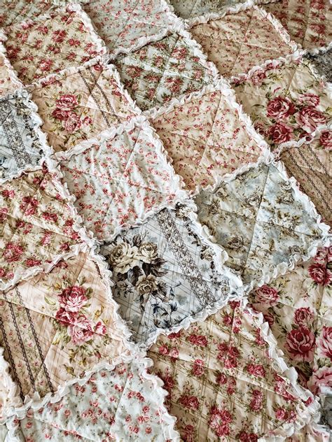 New In My Etsy Shop This Beautiful Shabby Chic Quilt Is A Floral