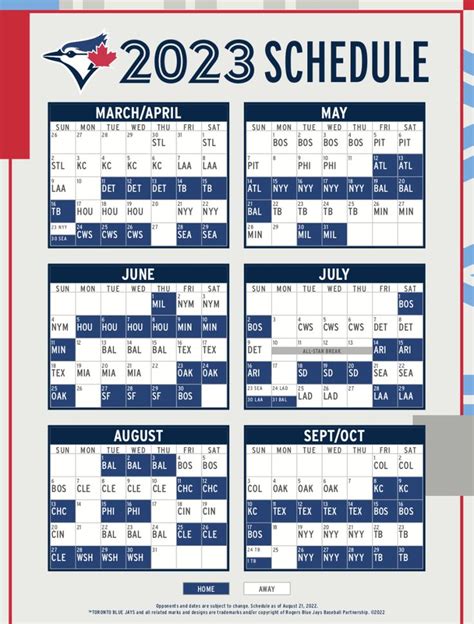 Blue Jays 2023 Regular Season Schedule In 2022 Blue Jays Seasons