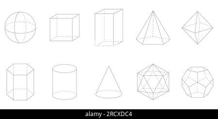 Solid D Shapes Cylinder Cube Prism Sphere Pyramid Hexagonal