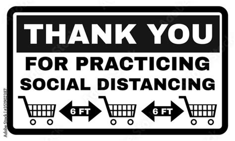 Thank You For Practicing Social Distancing 6 Ft Poster Sign Stock