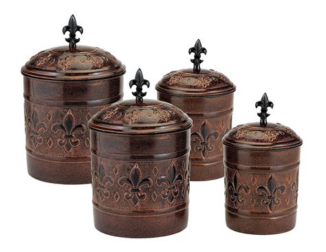 Whether you're looking to buy kitchen canisters & jars online or get inspiration for your home, you'll. 4 Piece Metal Canister Set - Antique Copper in Kitchen ...