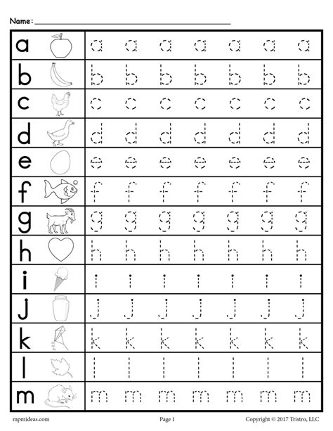 Tracing Lowercase Alphabet Worksheet